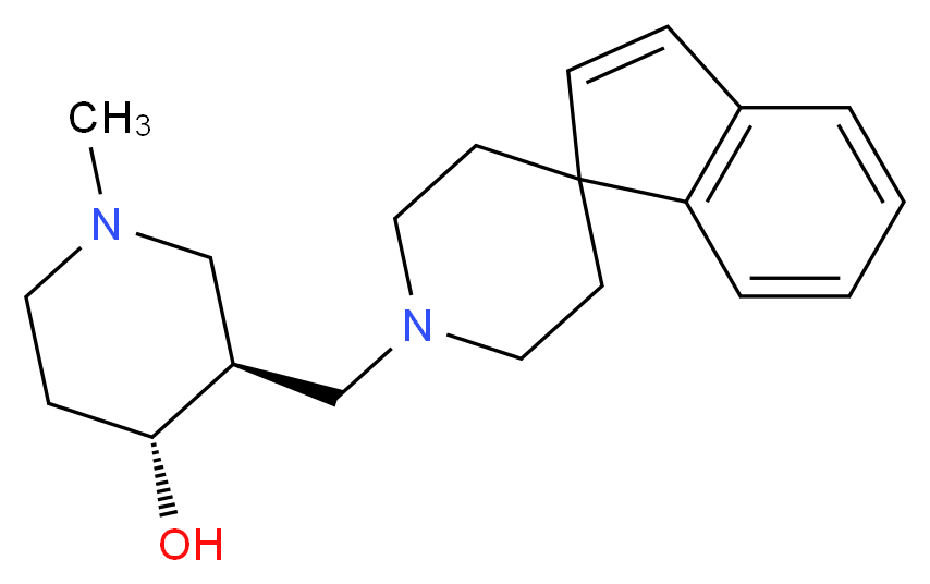 (3S*,4R*)-1-methyl-3-(1'H-spiro[indene-1,4'-piperidin]-1'-ylmethyl)-4-piperidinol_Molecular_structure_CAS_)