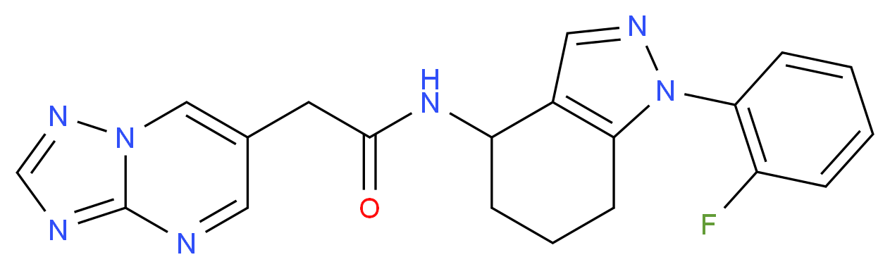 N-[1-(2-fluorophenyl)-4,5,6,7-tetrahydro-1H-indazol-4-yl]-2-[1,2,4]triazolo[1,5-a]pyrimidin-6-ylacetamide_Molecular_structure_CAS_)