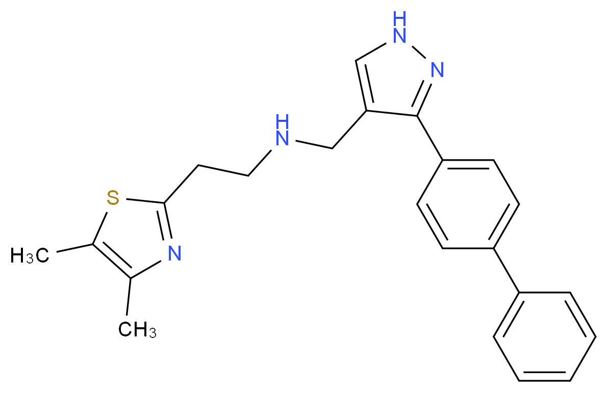 N-{[3-(4-biphenylyl)-1H-pyrazol-4-yl]methyl}-2-(4,5-dimethyl-1,3-thiazol-2-yl)ethanamine_Molecular_structure_CAS_)