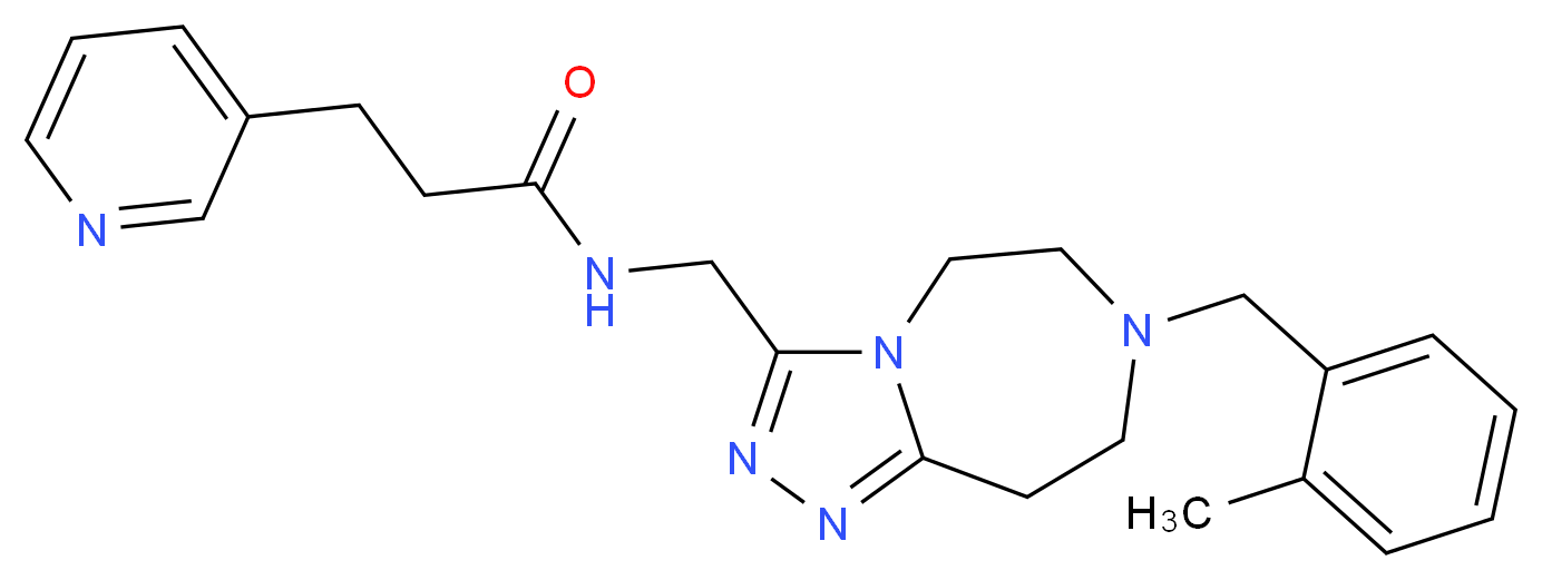 N-{[7-(2-methylbenzyl)-6,7,8,9-tetrahydro-5H-[1,2,4]triazolo[4,3-d][1,4]diazepin-3-yl]methyl}-3-(3-pyridinyl)propanamide_Molecular_structure_CAS_)