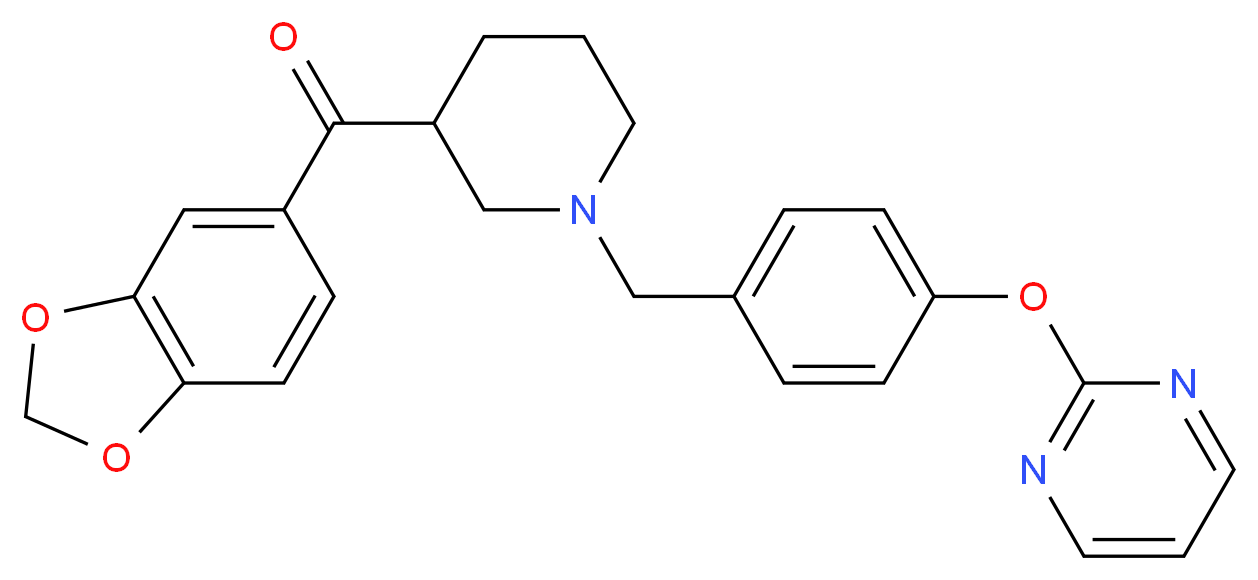 1,3-benzodioxol-5-yl{1-[4-(2-pyrimidinyloxy)benzyl]-3-piperidinyl}methanone_Molecular_structure_CAS_)