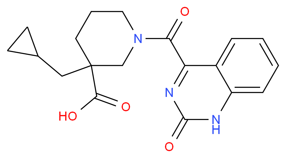 3-(cyclopropylmethyl)-1-[(2-oxo-1,2-dihydroquinazolin-4-yl)carbonyl]piperidine-3-carboxylic acid_Molecular_structure_CAS_)