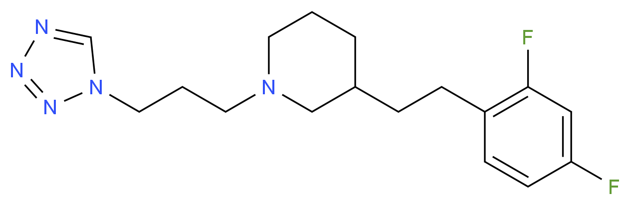 3-[2-(2,4-difluorophenyl)ethyl]-1-[3-(1H-tetrazol-1-yl)propyl]piperidine_Molecular_structure_CAS_)