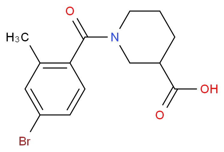 1-[(4-bromo-2-methylphenyl)carbonyl]piperidine-3-carboxylic acid_Molecular_structure_CAS_)
