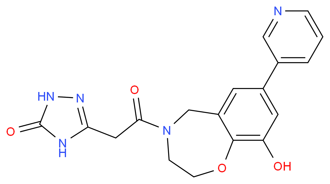 5-[2-(9-hydroxy-7-pyridin-3-yl-2,3-dihydro-1,4-benzoxazepin-4(5H)-yl)-2-oxoethyl]-2,4-dihydro-3H-1,2,4-triazol-3-one_Molecular_structure_CAS_)