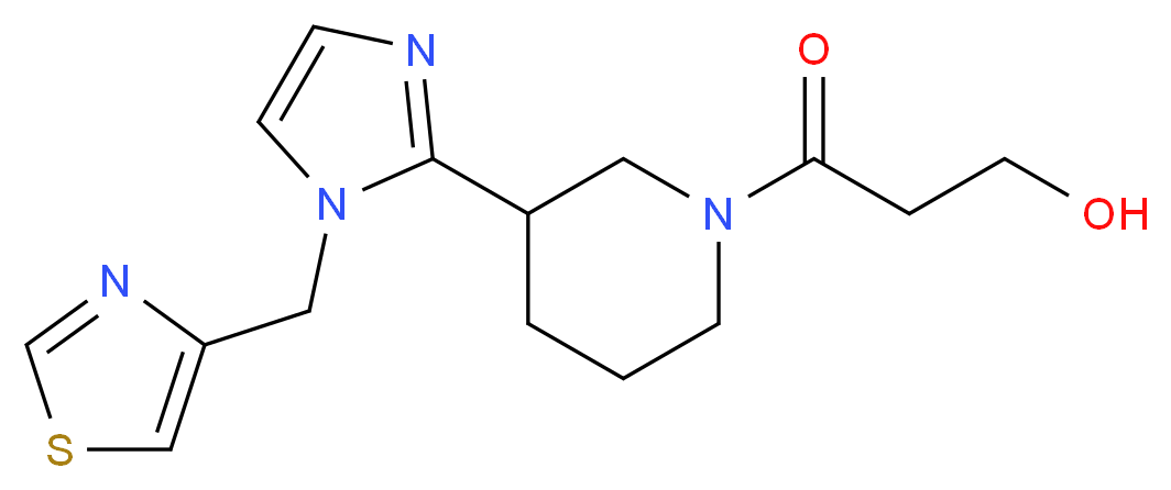 3-oxo-3-{3-[1-(1,3-thiazol-4-ylmethyl)-1H-imidazol-2-yl]piperidin-1-yl}propan-1-ol_Molecular_structure_CAS_)
