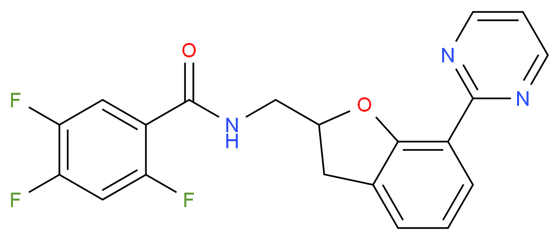 2,4,5-trifluoro-N-{[7-(2-pyrimidinyl)-2,3-dihydro-1-benzofuran-2-yl]methyl}benzamide_Molecular_structure_CAS_)