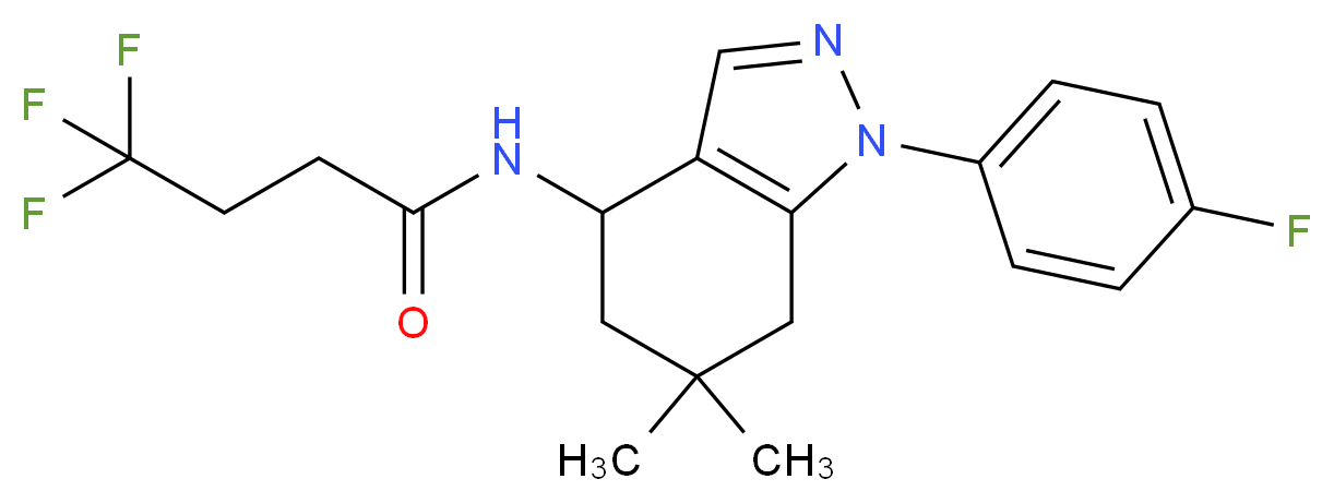 4,4,4-trifluoro-N-[1-(4-fluorophenyl)-6,6-dimethyl-4,5,6,7-tetrahydro-1H-indazol-4-yl]butanamide_Molecular_structure_CAS_)