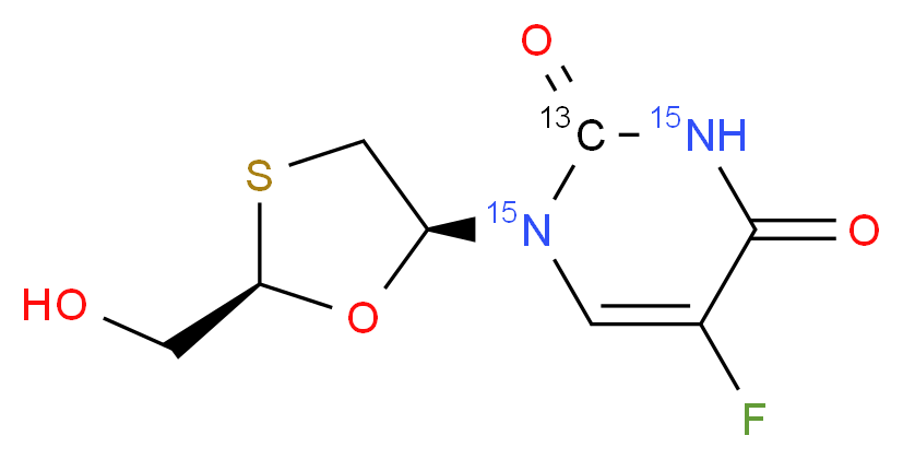 cis 5-Fluoro-1-[2-(hydroxymethyl)-1,3-oxathiolan-5-yl]-2,4(1H,3H)-pyrimidinedione-13C,15N2 _Molecular_structure_CAS_1217728-33-0)