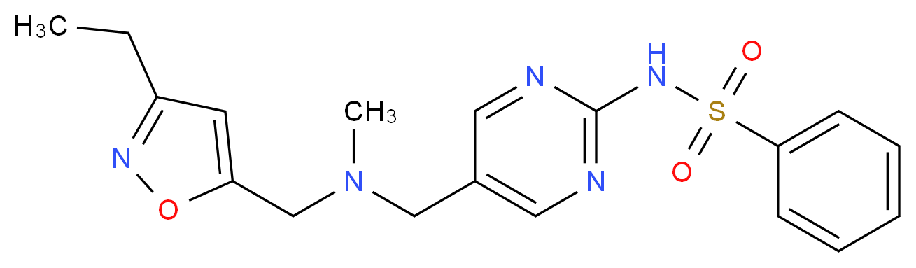 N-(5-{[[(3-ethylisoxazol-5-yl)methyl](methyl)amino]methyl}pyrimidin-2-yl)benzenesulfonamide_Molecular_structure_CAS_)