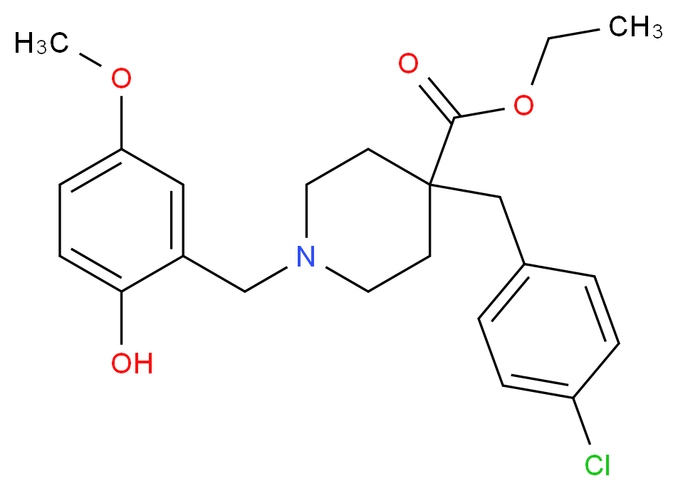 ethyl 4-(4-chlorobenzyl)-1-(2-hydroxy-5-methoxybenzyl)-4-piperidinecarboxylate_Molecular_structure_CAS_)
