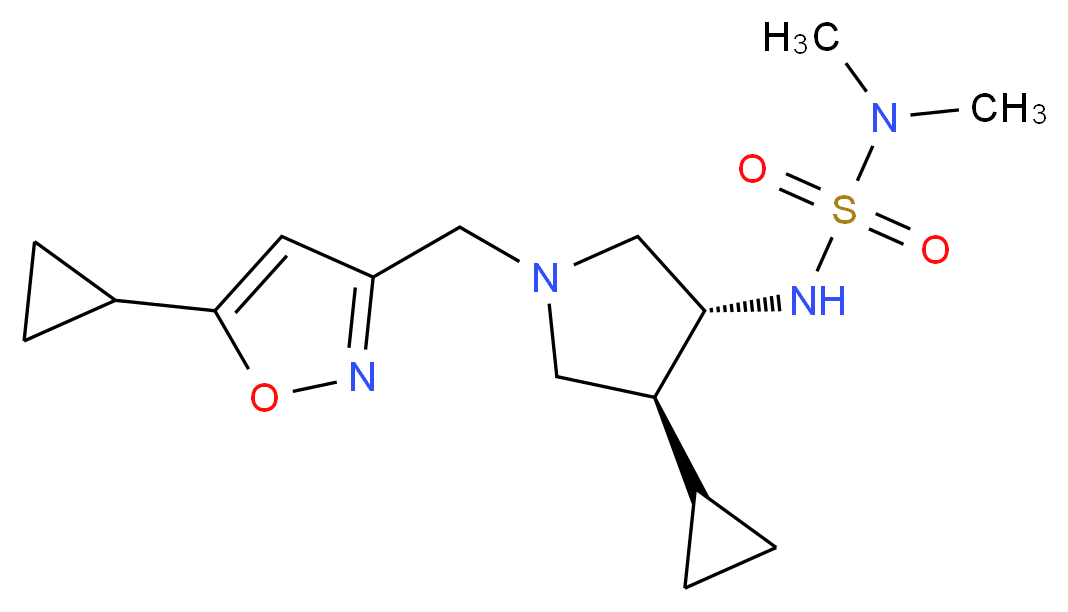 N'-{(3R*,4S*)-4-cyclopropyl-1-[(5-cyclopropyl-3-isoxazolyl)methyl]-3-pyrrolidinyl}-N,N-dimethylsulfamide_Molecular_structure_CAS_)