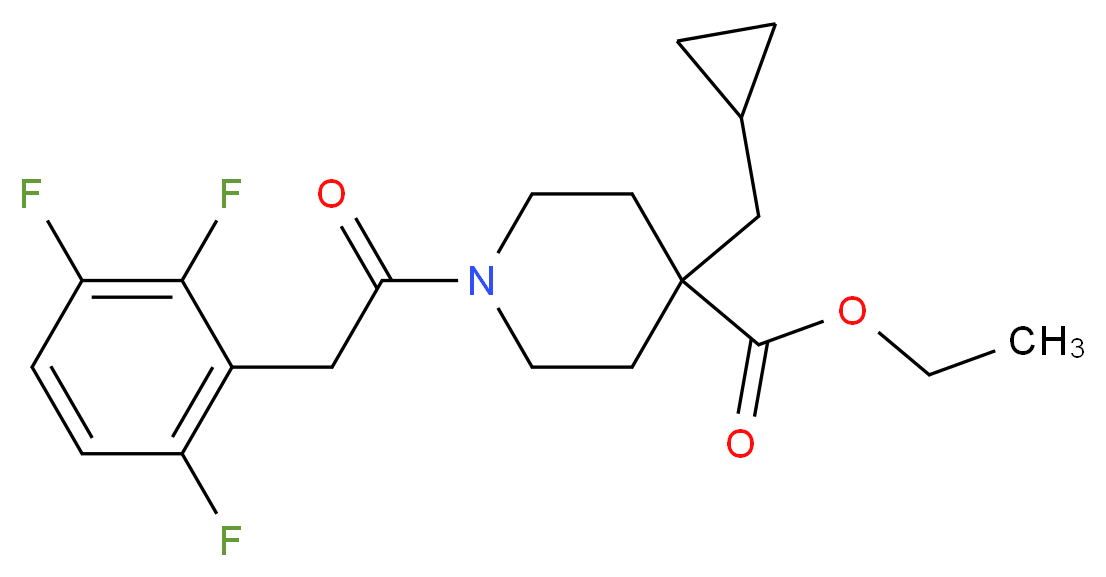 ethyl 4-(cyclopropylmethyl)-1-[(2,3,6-trifluorophenyl)acetyl]-4-piperidinecarboxylate_Molecular_structure_CAS_)
