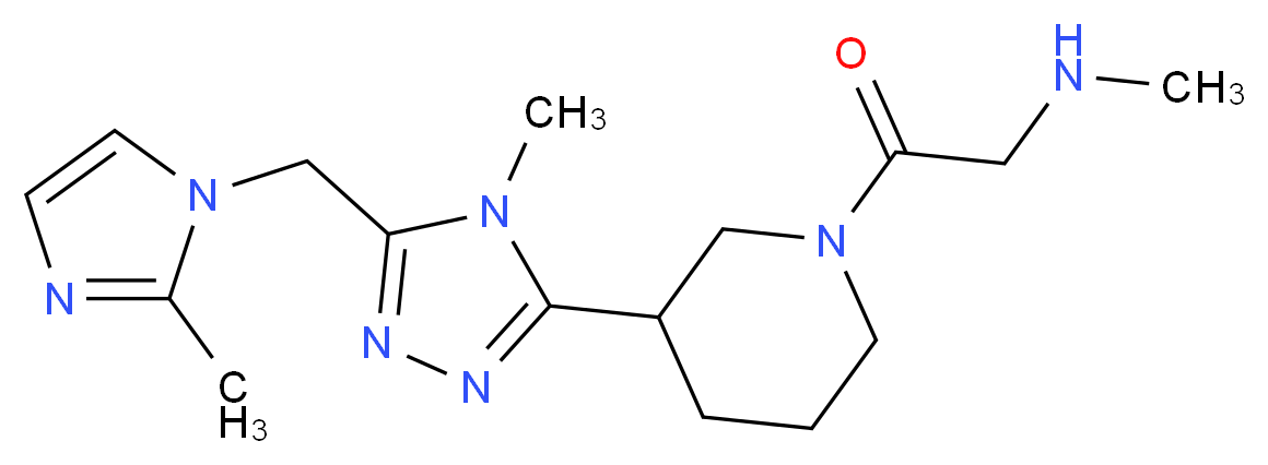 N-methyl-2-(3-{4-methyl-5-[(2-methyl-1H-imidazol-1-yl)methyl]-4H-1,2,4-triazol-3-yl}piperidin-1-yl)-2-oxoethanamine_Molecular_structure_CAS_)