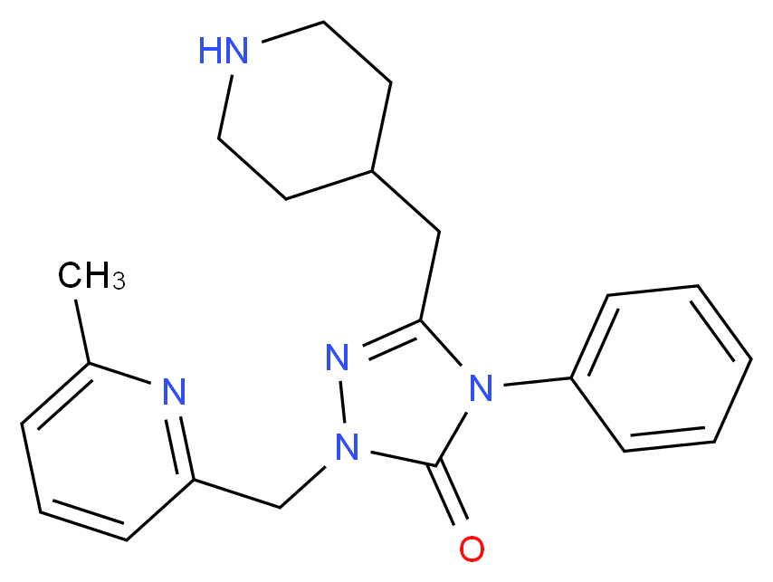 2-[(6-methylpyridin-2-yl)methyl]-4-phenyl-5-(piperidin-4-ylmethyl)-2,4-dihydro-3H-1,2,4-triazol-3-one_Molecular_structure_CAS_)