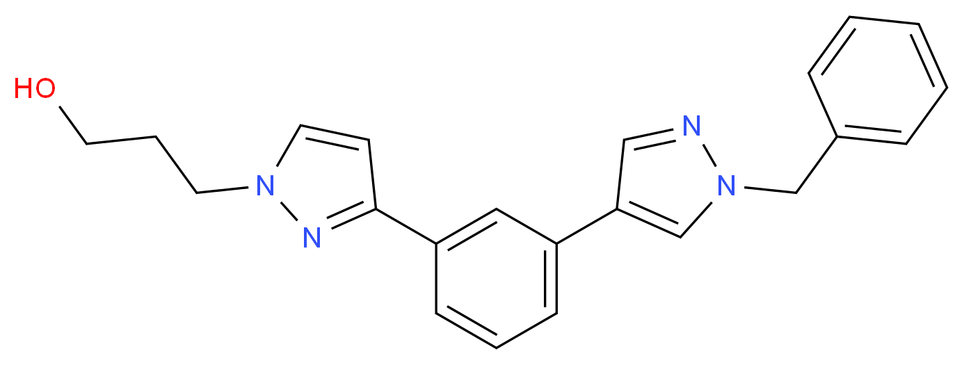 3-{3-[3-(1-benzyl-1H-pyrazol-4-yl)phenyl]-1H-pyrazol-1-yl}-1-propanol_Molecular_structure_CAS_)