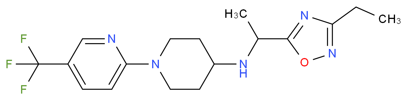 N-[1-(3-ethyl-1,2,4-oxadiazol-5-yl)ethyl]-1-[5-(trifluoromethyl)pyridin-2-yl]piperidin-4-amine_Molecular_structure_CAS_)