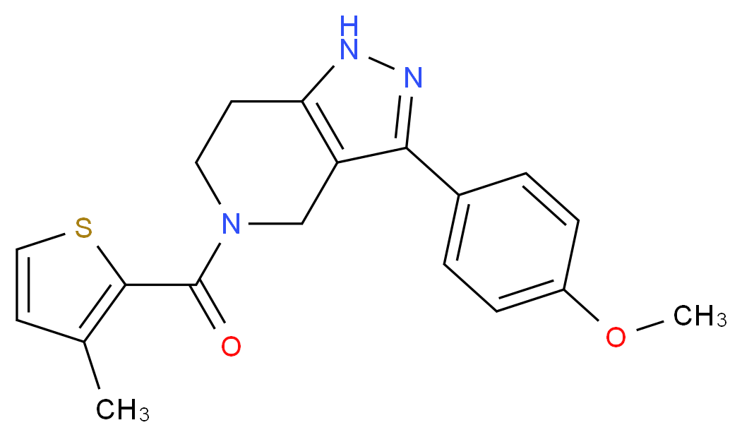 3-(4-methoxyphenyl)-5-[(3-methyl-2-thienyl)carbonyl]-4,5,6,7-tetrahydro-1H-pyrazolo[4,3-c]pyridine_Molecular_structure_CAS_)