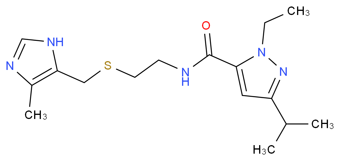 1-ethyl-3-isopropyl-N-(2-{[(4-methyl-1H-imidazol-5-yl)methyl]thio}ethyl)-1H-pyrazole-5-carboxamide_Molecular_structure_CAS_)