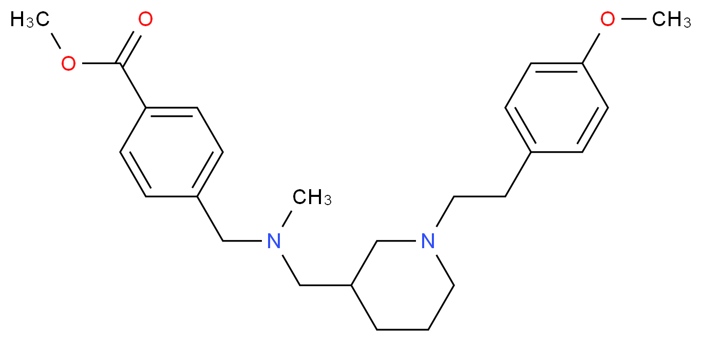 methyl 4-{[({1-[2-(4-methoxyphenyl)ethyl]-3-piperidinyl}methyl)(methyl)amino]methyl}benzoate_Molecular_structure_CAS_)
