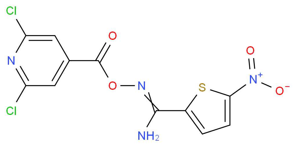 O2-[(2,6-dichloro-4-pyridyl)carbonyl]-5-nitrothiophene-2-carbohydroximamide_Molecular_structure_CAS_)