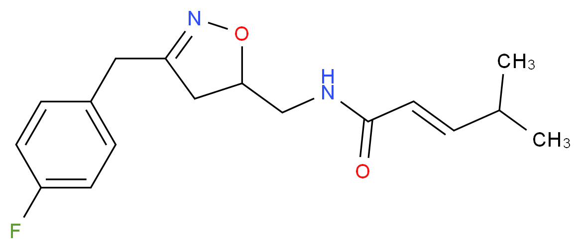 (2E)-N-{[3-(4-fluorobenzyl)-4,5-dihydro-5-isoxazolyl]methyl}-4-methyl-2-pentenamide_Molecular_structure_CAS_)