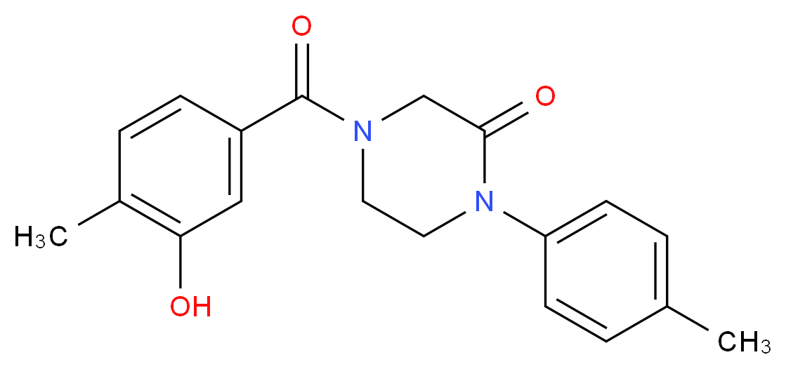 4-(3-hydroxy-4-methylbenzoyl)-1-(4-methylphenyl)-2-piperazinone_Molecular_structure_CAS_)
