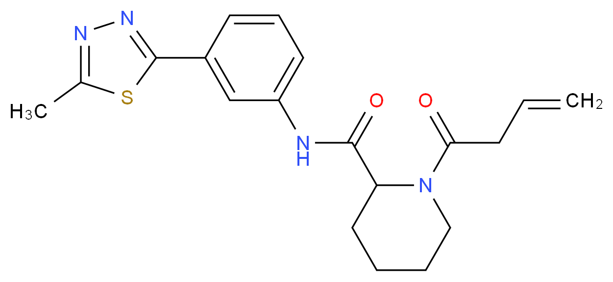 1-(3-butenoyl)-N-[3-(5-methyl-1,3,4-thiadiazol-2-yl)phenyl]-2-piperidinecarboxamide_Molecular_structure_CAS_)