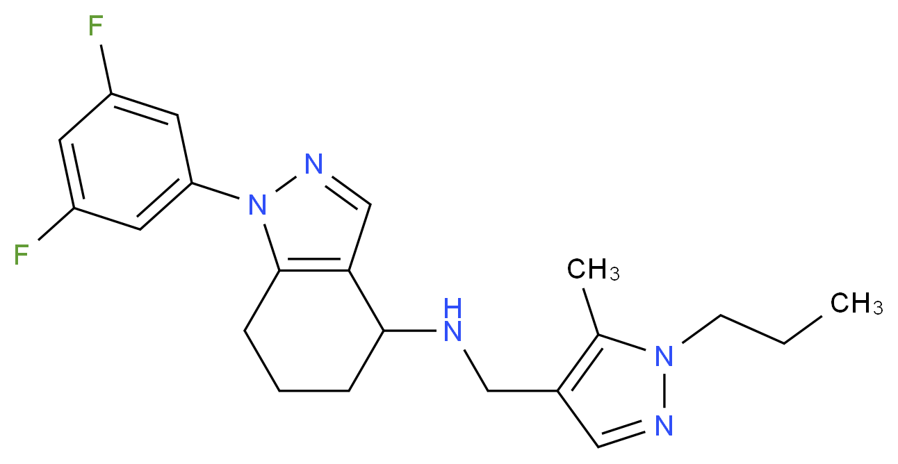 1-(3,5-difluorophenyl)-N-[(5-methyl-1-propyl-1H-pyrazol-4-yl)methyl]-4,5,6,7-tetrahydro-1H-indazol-4-amine_Molecular_structure_CAS_)