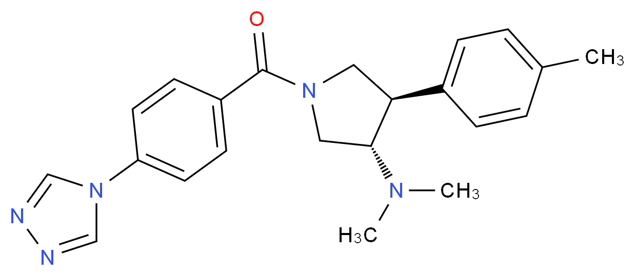 (3S*,4R*)-N,N-dimethyl-4-(4-methylphenyl)-1-[4-(4H-1,2,4-triazol-4-yl)benzoyl]-3-pyrrolidinamine_Molecular_structure_CAS_)