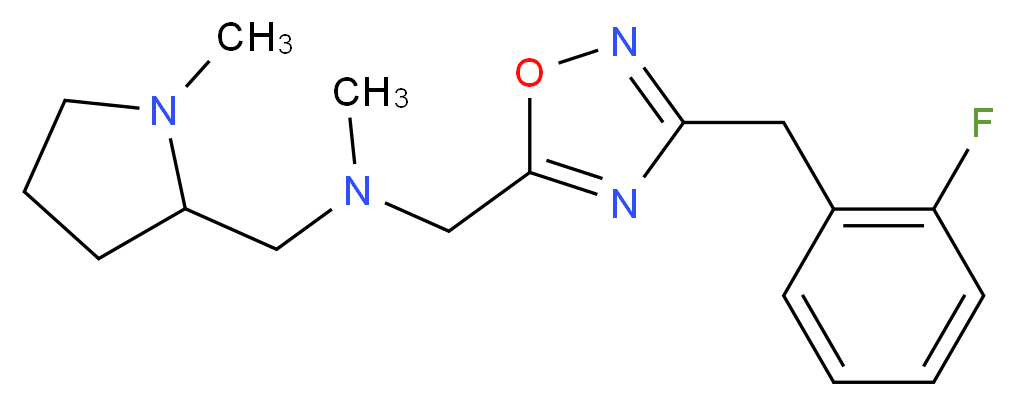 1-[3-(2-fluorobenzyl)-1,2,4-oxadiazol-5-yl]-N-methyl-N-[(1-methyl-2-pyrrolidinyl)methyl]methanamine_Molecular_structure_CAS_)