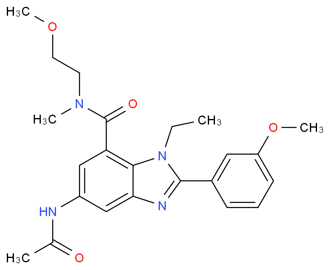 5-(acetylamino)-1-ethyl-N-(2-methoxyethyl)-2-(3-methoxyphenyl)-N-methyl-1H-benzimidazole-7-carboxamide_Molecular_structure_CAS_)