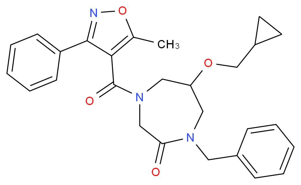 1-benzyl-6-(cyclopropylmethoxy)-4-[(5-methyl-3-phenyl-4-isoxazolyl)carbonyl]-1,4-diazepan-2-one_Molecular_structure_CAS_)
