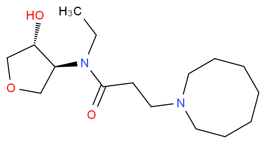 3-azocan-1-yl-N-ethyl-N-[(3S*,4R*)-4-hydroxytetrahydrofuran-3-yl]propanamide_Molecular_structure_CAS_)