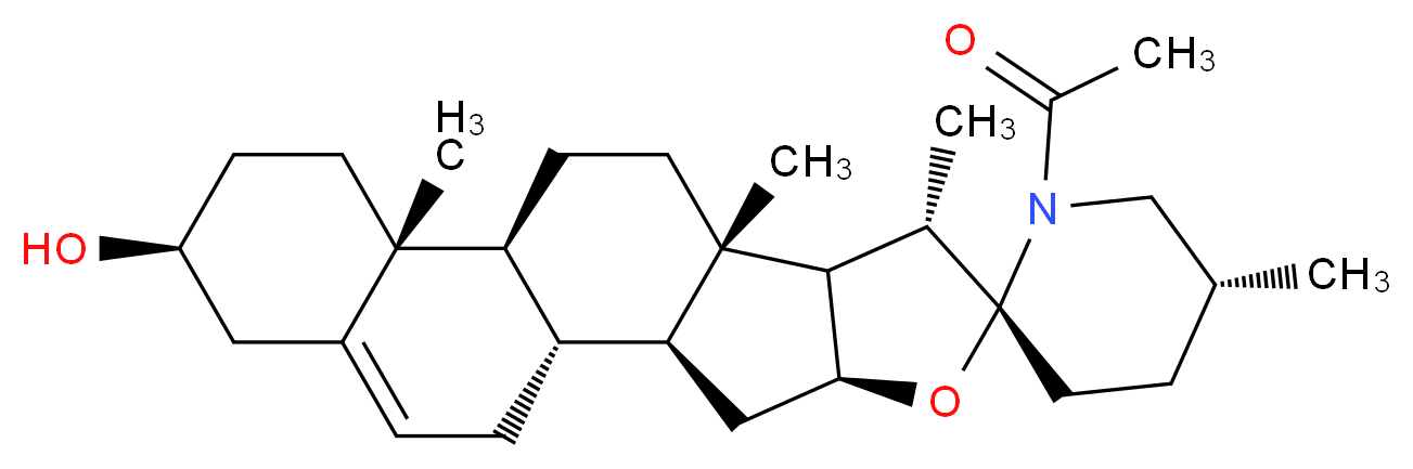 1-((2'R,4S,5'R,6aR,6bS,8aS,8bR,9S,11aS,12aS,12bS)-4-hydroxy-5',6a,8a,9-tetramethyl-1,3,4,5,6,6a,6b,7,8,8a,8b,9,11a,12,12a,12b-hexadecahydrospiro[naphtho[2',1':4,5]indeno[2,1-b]furan-10,2'-piperidin]-1
'-yl)ethanone_Molecular_structure_CAS_)