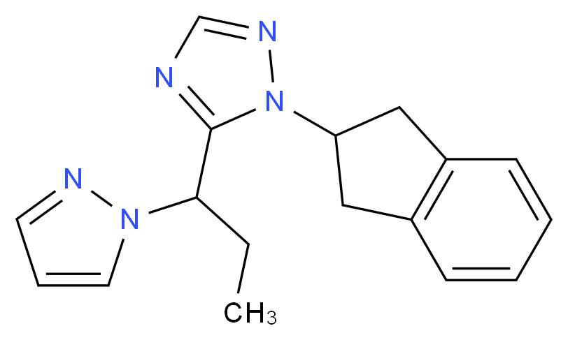 1-(2,3-dihydro-1H-inden-2-yl)-5-[1-(1H-pyrazol-1-yl)propyl]-1H-1,2,4-triazole_Molecular_structure_CAS_)