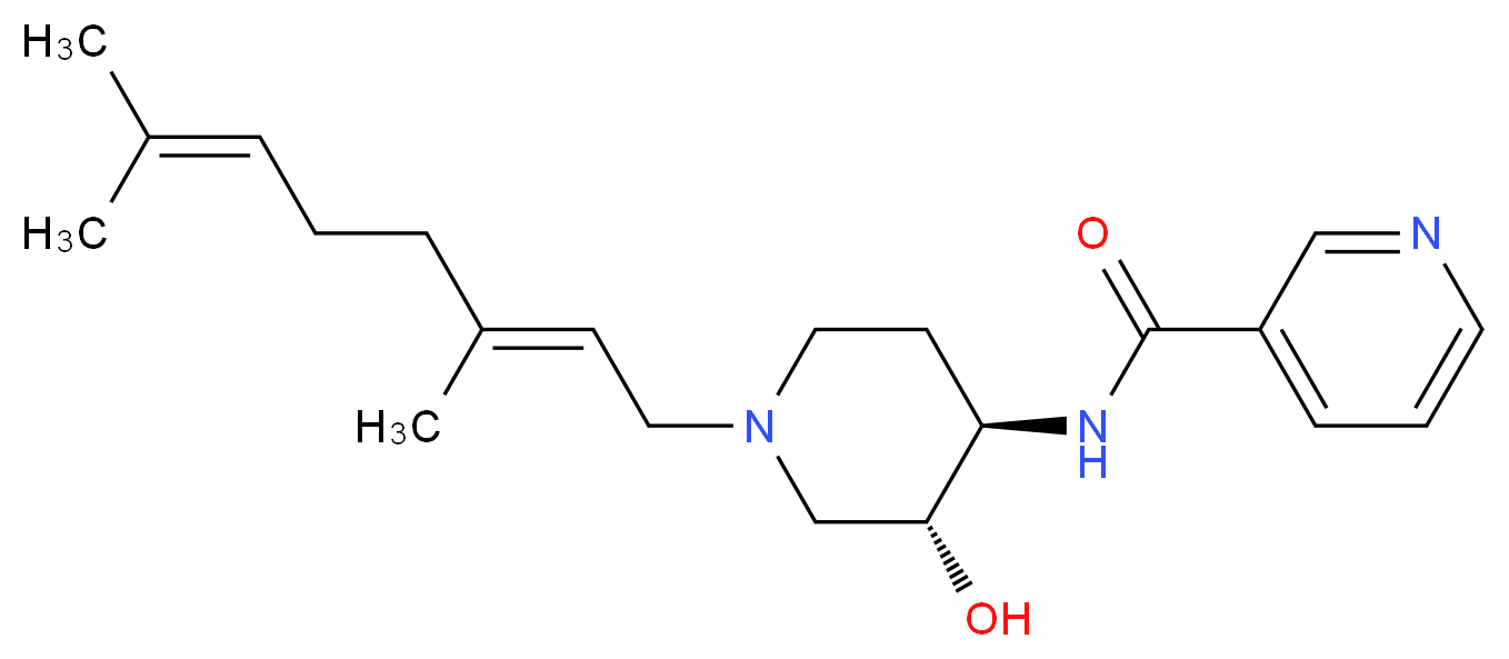 N-{(3R*,4R*)-1-[(2E)-3,7-dimethylocta-2,6-dien-1-yl]-3-hydroxypiperidin-4-yl}nicotinamide_Molecular_structure_CAS_)