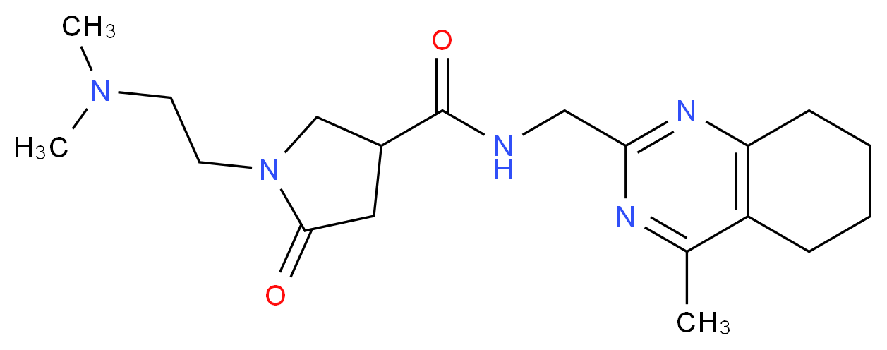 1-[2-(dimethylamino)ethyl]-N-[(4-methyl-5,6,7,8-tetrahydroquinazolin-2-yl)methyl]-5-oxopyrrolidine-3-carboxamide_Molecular_structure_CAS_)