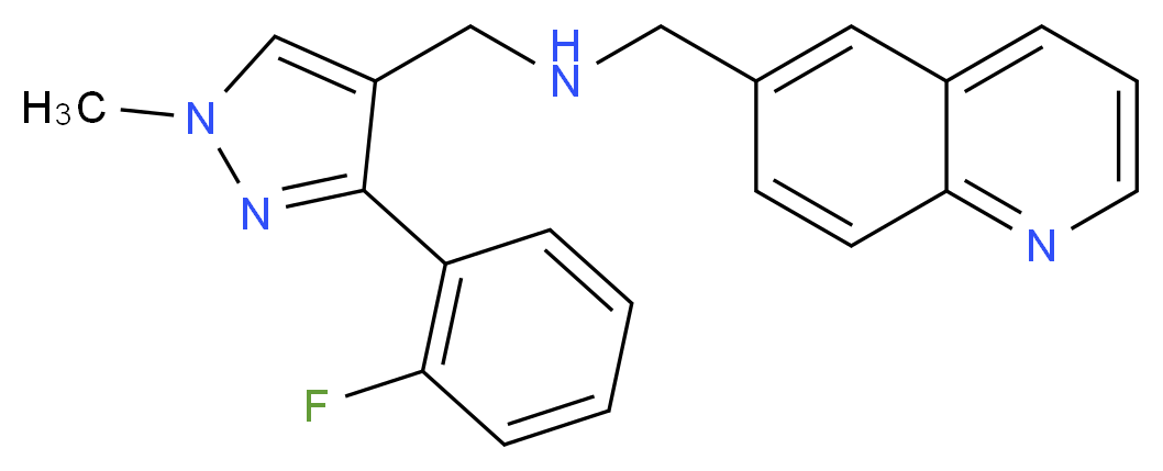1-[3-(2-fluorophenyl)-1-methyl-1H-pyrazol-4-yl]-N-(6-quinolinylmethyl)methanamine_Molecular_structure_CAS_)