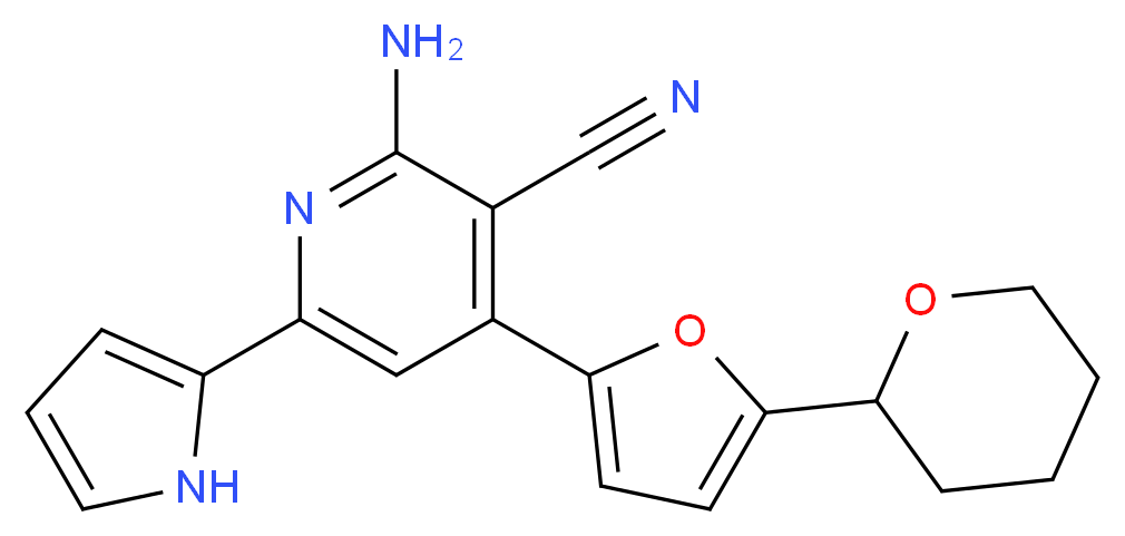 2-amino-6-(1H-pyrrol-2-yl)-4-[5-(tetrahydro-2H-pyran-2-yl)-2-furyl]nicotinonitrile_Molecular_structure_CAS_)