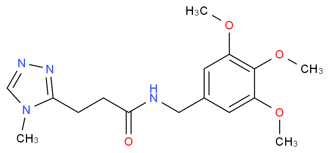 3-(4-methyl-4H-1,2,4-triazol-3-yl)-N-(3,4,5-trimethoxybenzyl)propanamide_Molecular_structure_CAS_)