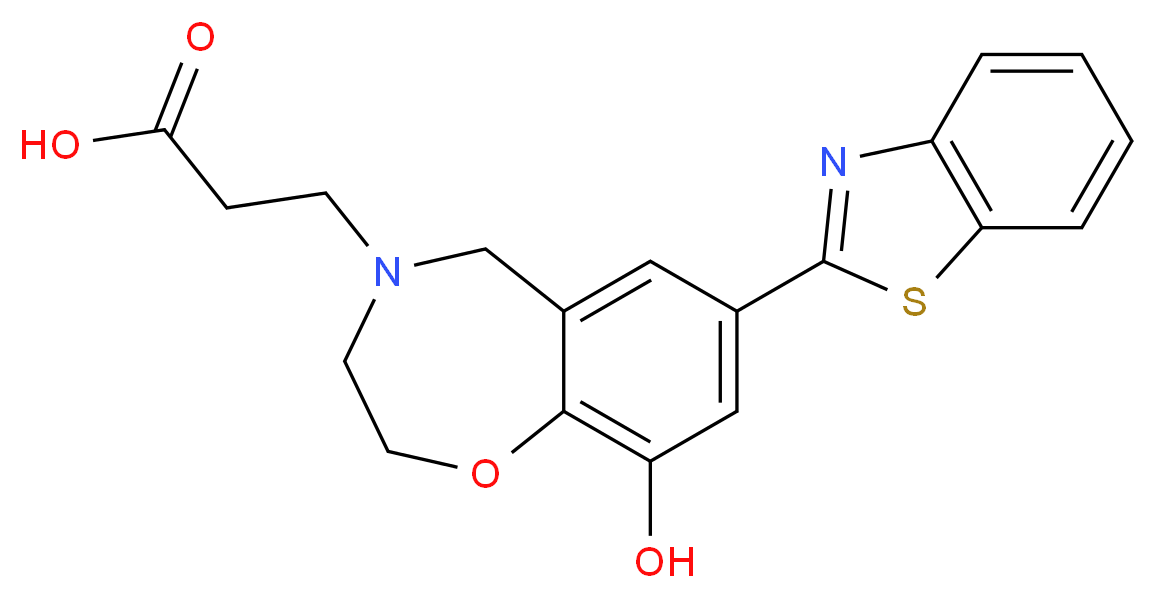 3-[7-(1,3-benzothiazol-2-yl)-9-hydroxy-2,3-dihydro-1,4-benzoxazepin-4(5H)-yl]propanoic acid_Molecular_structure_CAS_)