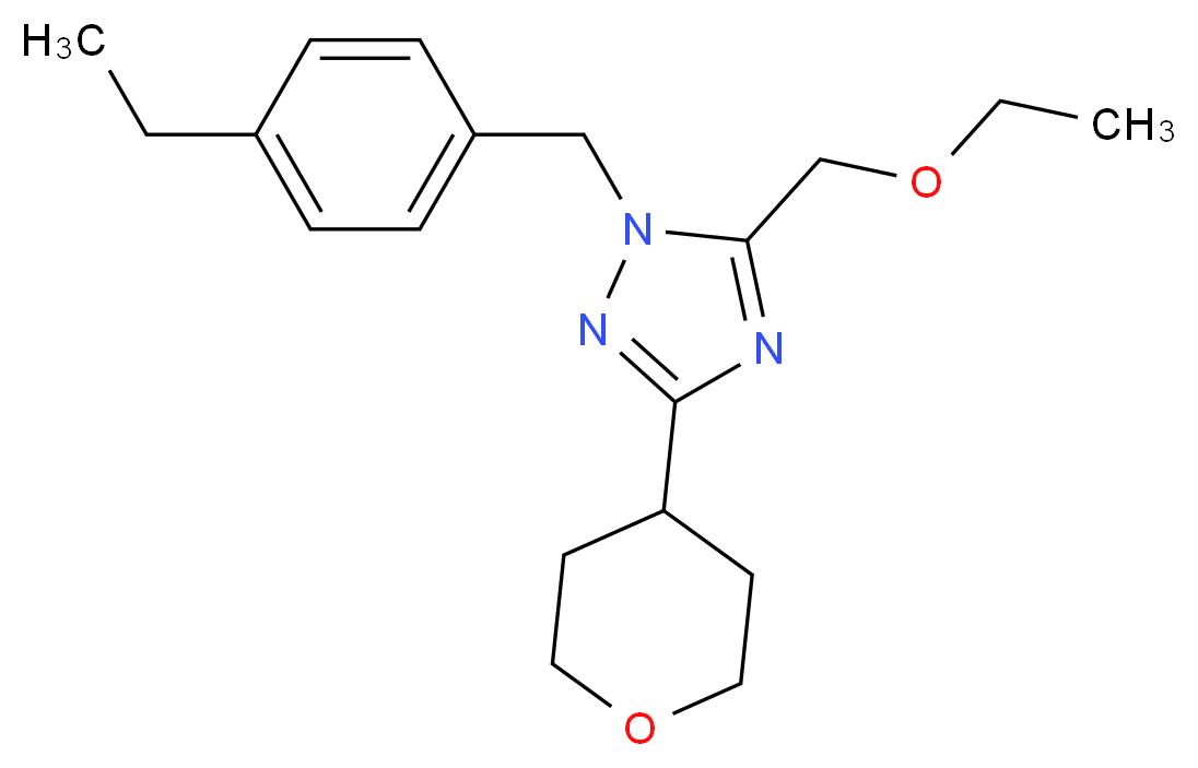 5-(ethoxymethyl)-1-(4-ethylbenzyl)-3-(tetrahydro-2H-pyran-4-yl)-1H-1,2,4-triazole_Molecular_structure_CAS_)