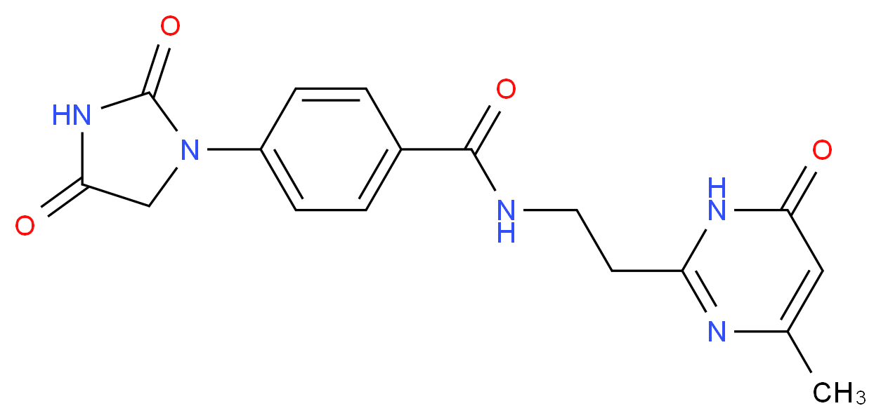 4-(2,4-dioxo-1-imidazolidinyl)-N-[2-(4-methyl-6-oxo-1,6-dihydro-2-pyrimidinyl)ethyl]benzamide_Molecular_structure_CAS_)