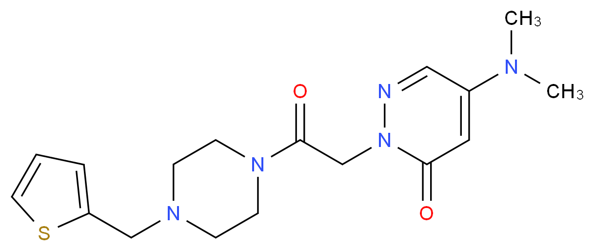 5-(dimethylamino)-2-{2-oxo-2-[4-(2-thienylmethyl)-1-piperazinyl]ethyl}-3(2H)-pyridazinone_Molecular_structure_CAS_)
