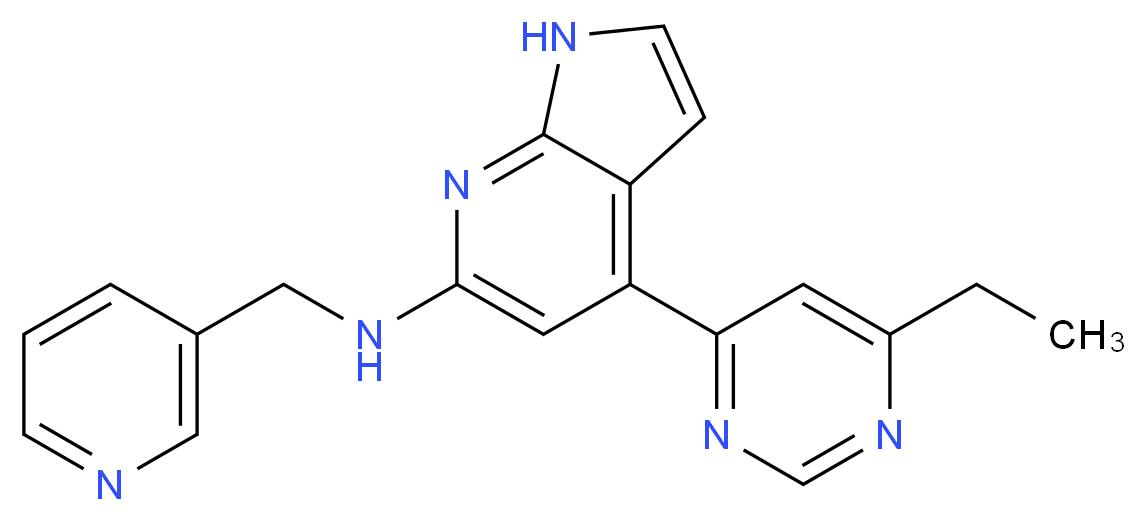 4-(6-ethyl-4-pyrimidinyl)-N-(3-pyridinylmethyl)-1H-pyrrolo[2,3-b]pyridin-6-amine_Molecular_structure_CAS_)