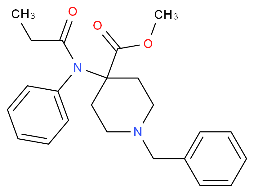 4-[(1-Oxopropyl)phenylamino]-1-benzyl-4-piperidinecarboxylic Acid Methyl Ester_Molecular_structure_CAS_61085-72-1)