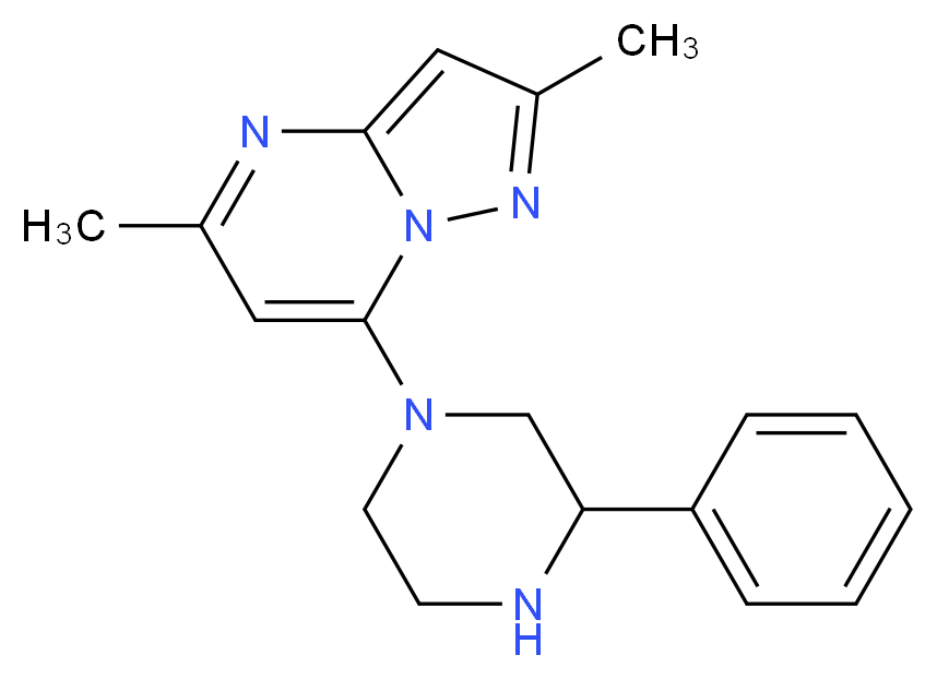 2,5-dimethyl-7-(3-phenyl-1-piperazinyl)pyrazolo[1,5-a]pyrimidine_Molecular_structure_CAS_)
