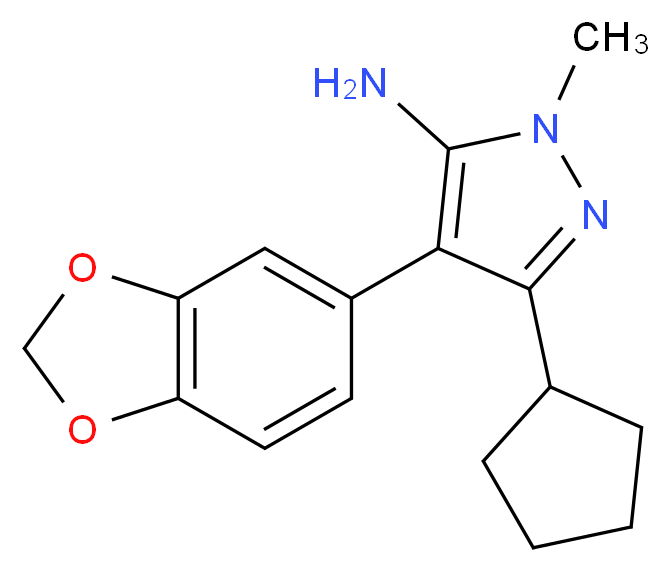 4-(2H-1,3-benzodioxol-5-yl)-5-cyclopentyl-2-methyl-2,3-dihydro-1H-pyrazol-3-imine_Molecular_structure_CAS_)