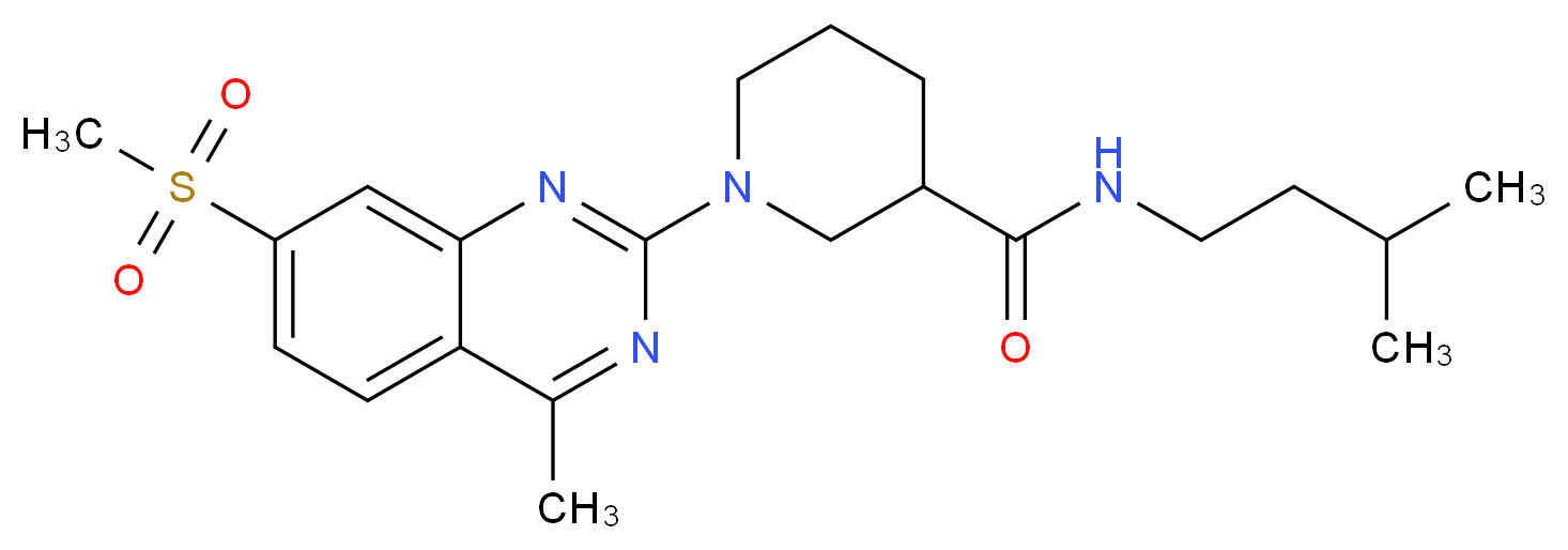 N-(3-methylbutyl)-1-[4-methyl-7-(methylsulfonyl)-2-quinazolinyl]-3-piperidinecarboxamide_Molecular_structure_CAS_)